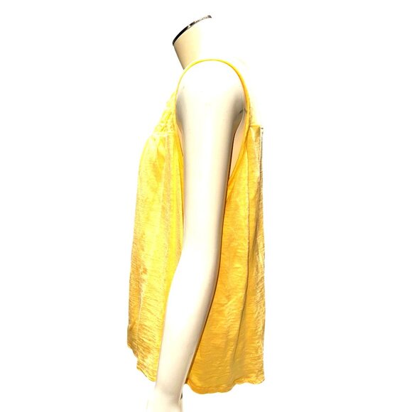 Woolrich L Yellow Organic Cotton Sleeveless Blouse Boho Resort Summer City Chic - Picture 4 of 13